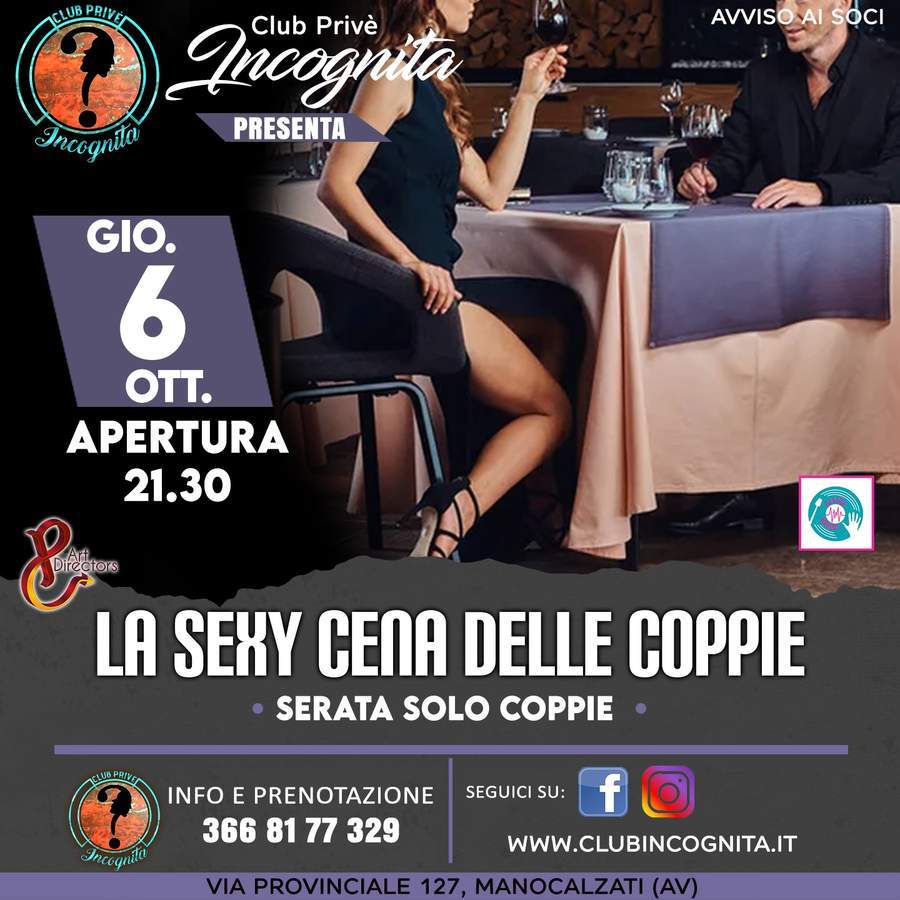 La Sexy cena delle coppie - Club Privè INCOGNITA